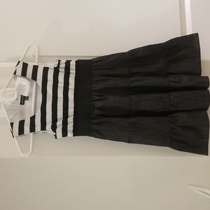 Beautiful black and white stripe dress and a hairbow